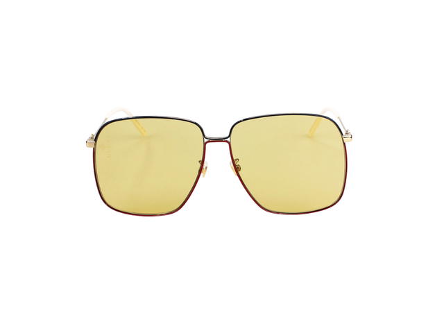 Gucci Gucci GG0394S Sunglasses In Gold Metal and Plastic With Yellow Lens - view 2