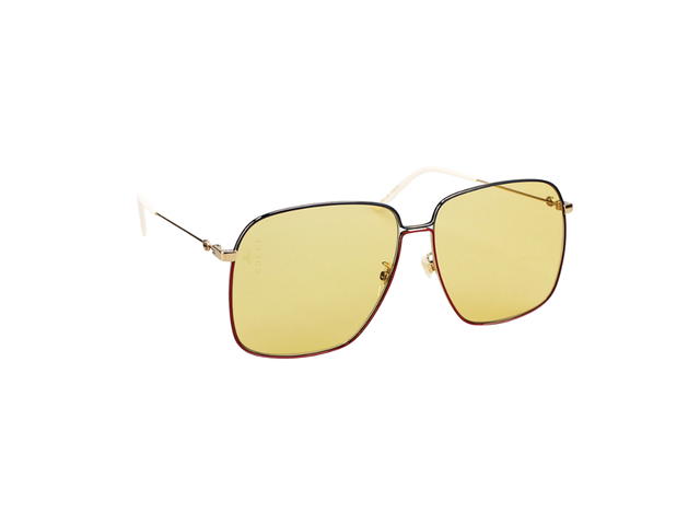 Gucci Gucci GG0394S Sunglasses In Gold Metal and Plastic With Yellow Lens - view 3