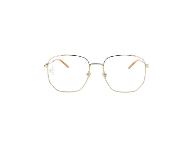 Gucci Gucci GG0396S Glasses In Gold Stainless Steel With Transparent Lens - view 2