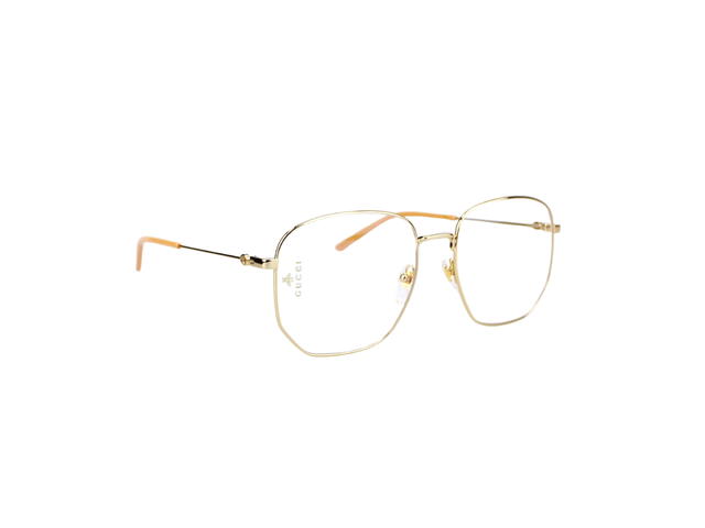 Gucci Gucci GG0396S Glasses In Gold Stainless Steel With Transparent Lens - view 3