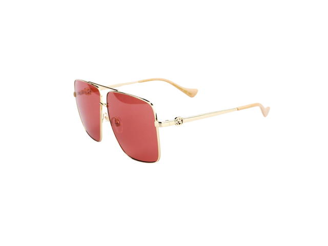Gucci Gucci GG1087S Sunglasses In Gold Metal With Red Lens - view 5