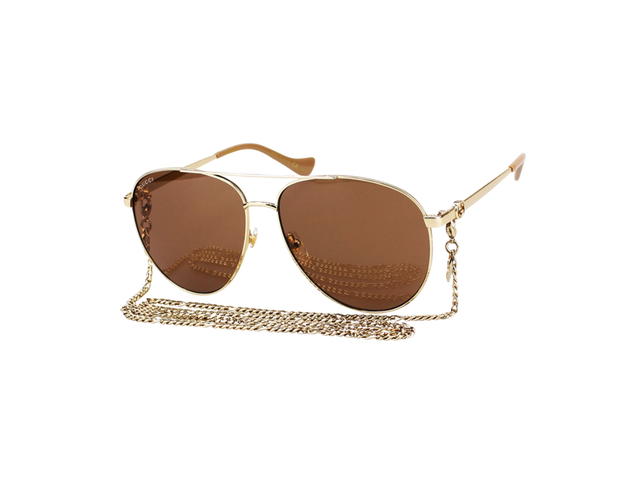 Gucci Gucci GG1088S Sunglasses In Gold Metal With Brown Lens - view 1