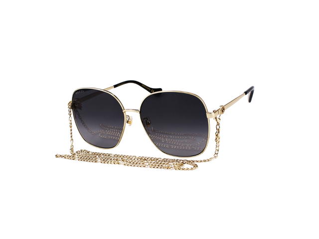 Gucci Gucci GG1089SA Sunglasses In Gold Metal With Dark Grey Lens - view 1