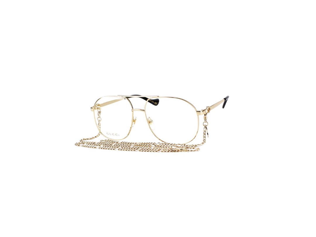 Gucci Gucci GG1091O Glasses In Gold Metal Plastic Frame With Demo Lens