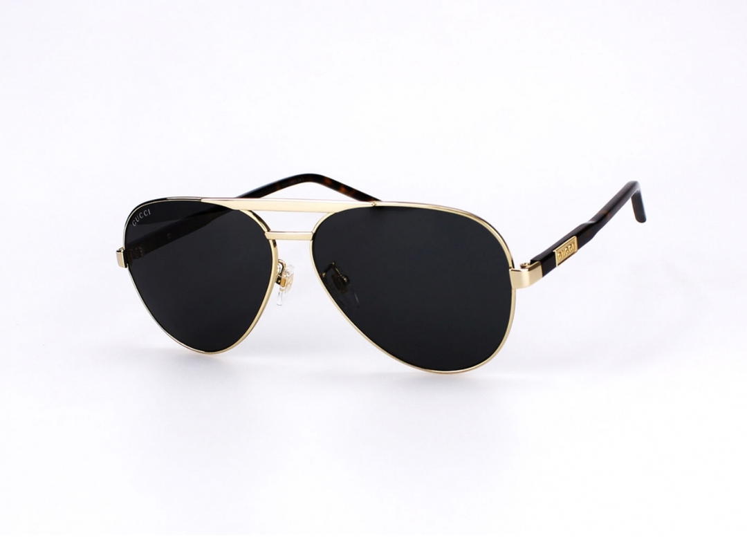 Gucci Gucci GG1163S-001-60 Sunglasses In Gold Metal Frame-Havana With Grey Lenses