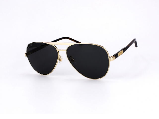 Gucci Gucci GG1163S-001-60 Sunglasses In Gold Metal Frame-Havana With Grey Lenses - view 1