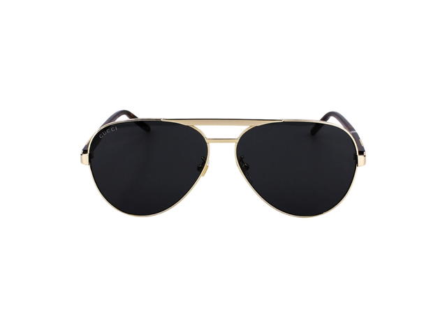Gucci Gucci GG1163S-001-60 Sunglasses In Gold Metal Frame-Havana With Grey Lenses - view 2