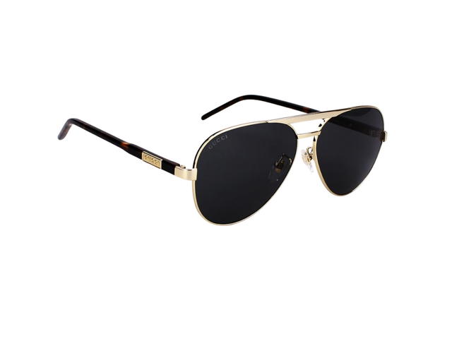 Gucci Gucci GG1163S-001-60 Sunglasses In Gold Metal Frame-Havana With Grey Lenses - view 3