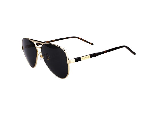 Gucci Gucci GG1163S-001-60 Sunglasses In Gold Metal Frame-Havana With Grey Lenses - view 5