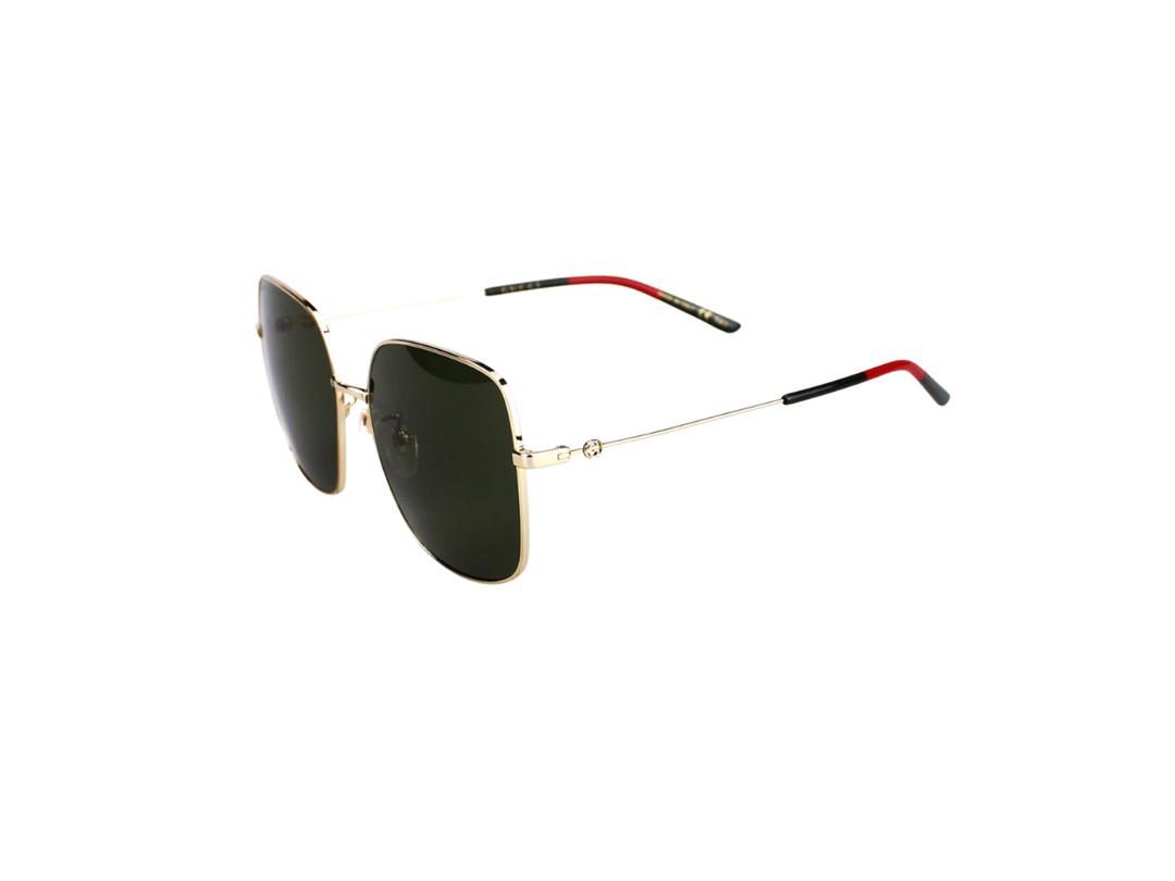 Gucci Gucci GG1195SK Sunglasses In Stainless Steel With Green Lenses