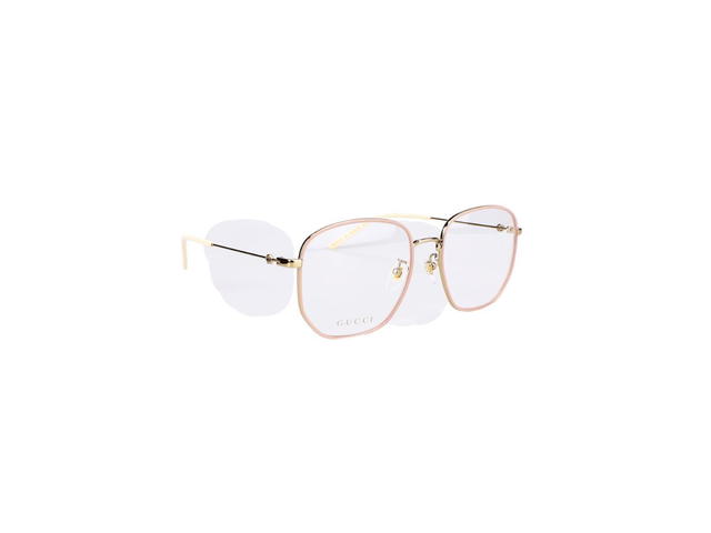 Gucci Gucci GG1197OA Glasses In Rose-Gold Stainless Steel Frame With Demo Lens - view 3