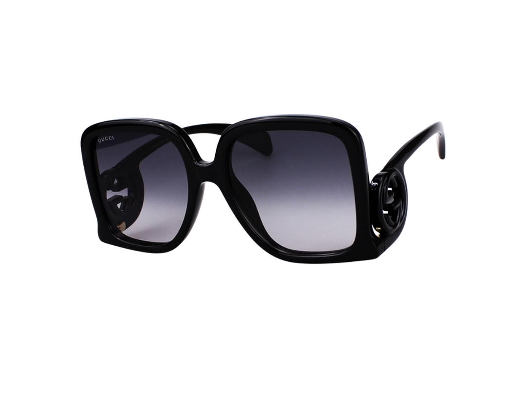 Gucci Gucci GG1326S-001-58 Sunglasses In Black Acetate Frame-Interlocking G With Grey Lenses
