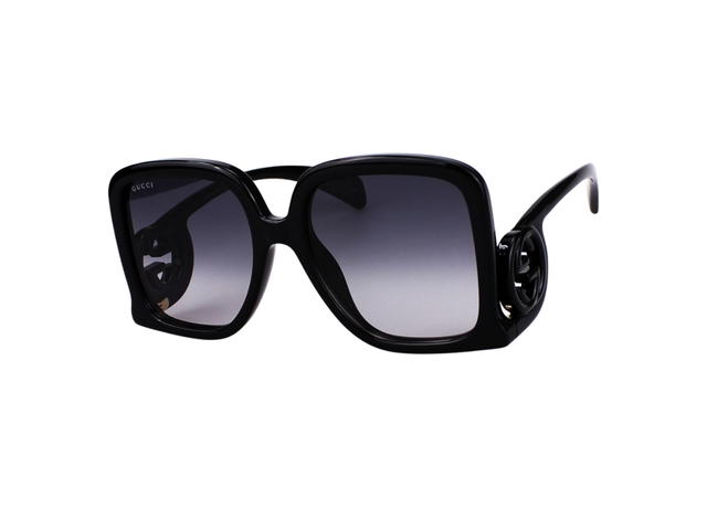 Gucci Gucci GG1326S-001-58 Sunglasses In Black Acetate Frame-Interlocking G With Grey Lenses - view 1