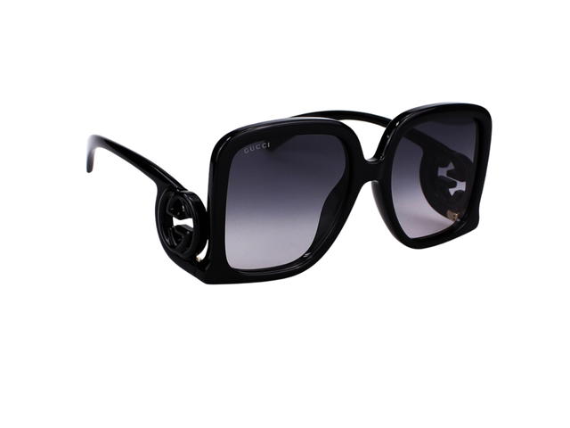 Gucci Gucci GG1326S-001-58 Sunglasses In Black Acetate Frame-Interlocking G With Grey Lenses - view 3