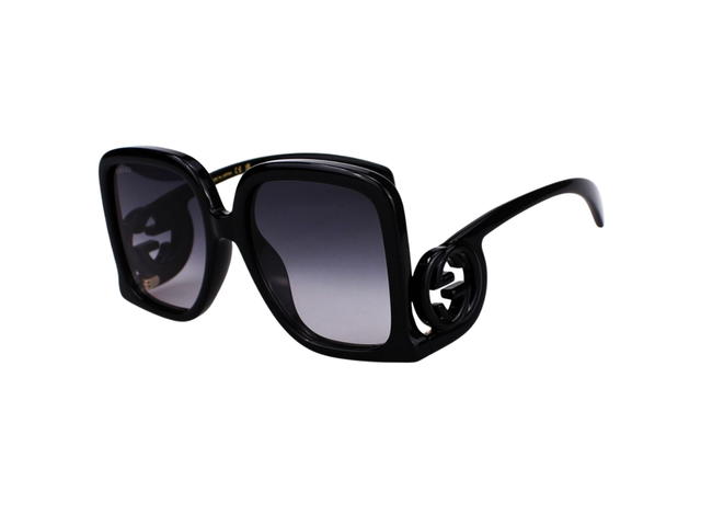 Gucci Gucci GG1326S-001-58 Sunglasses In Black Acetate Frame-Interlocking G With Grey Lenses - view 5