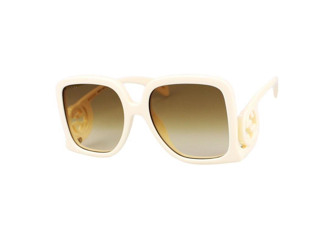 Gucci Gucci GG1326S-002-58 Sunglasses In Ivory Acetate Frame-Interlocking G With Green Tea Lenses