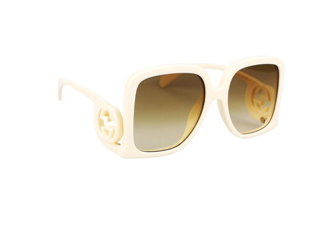 Gucci Gucci GG1326S-002-58 Sunglasses In Ivory Acetate Frame-Interlocking G With Green Tea Lenses - view 3