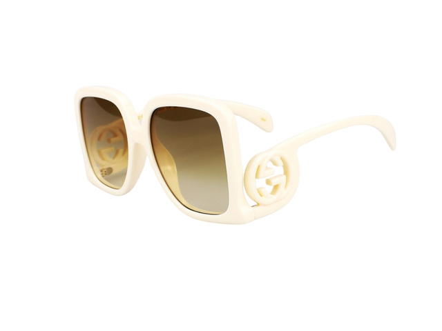 Gucci Gucci GG1326S-002-58 Sunglasses In Ivory Acetate Frame-Interlocking G With Green Tea Lenses - view 5