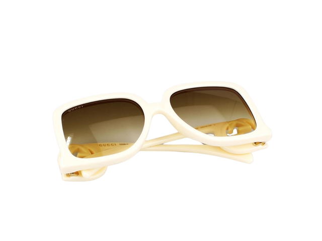 Gucci Gucci GG1326S-002-58 Sunglasses In Ivory Acetate Frame-Interlocking G With Green Tea Lenses - view 6