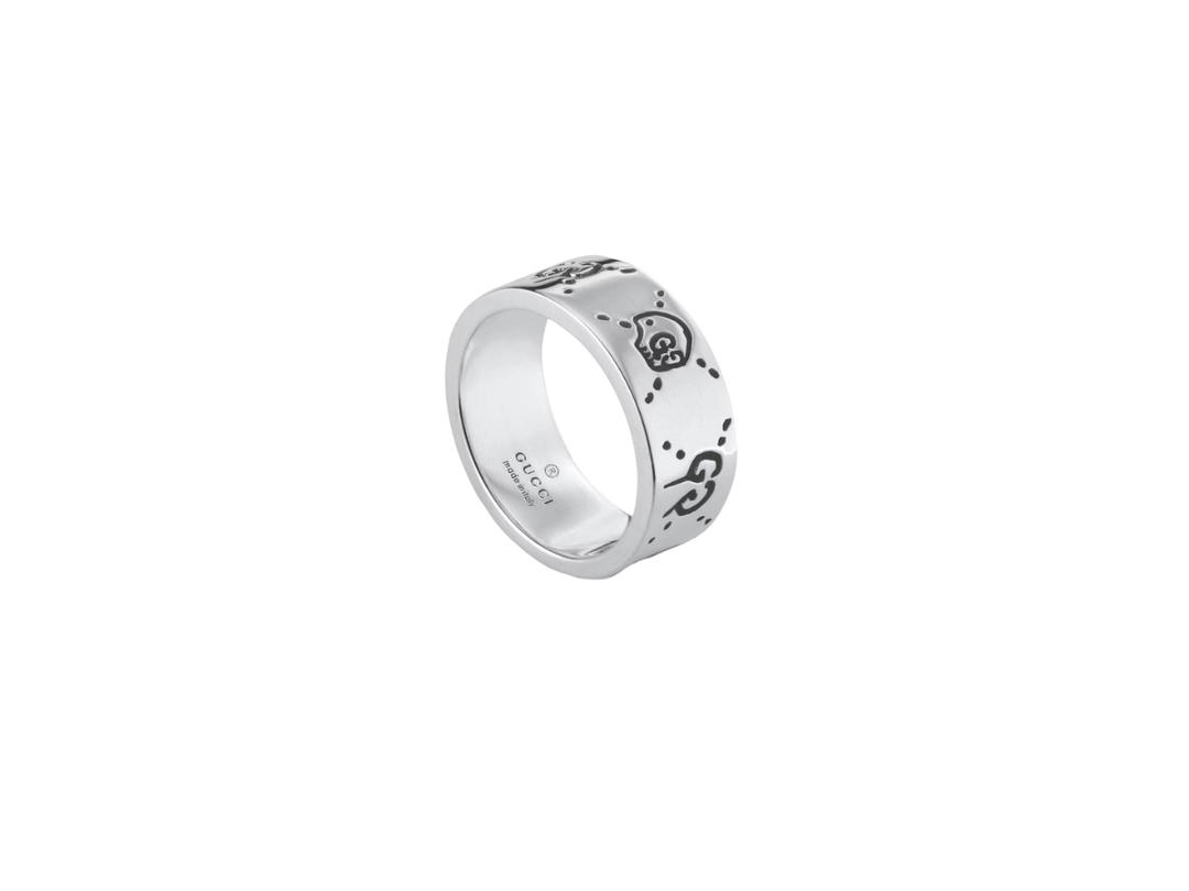 Gucci Gucci Ghost Skull Ring In Silver-Tone Hardware