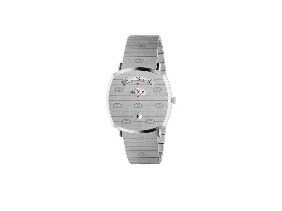 Gucci Gucci Grip Watch 38MM In Steel Case With Engraved Interlocking Gs (YA157410)