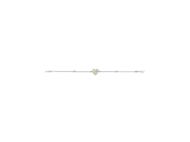 Gucci Gucci Heart Bracelet With Interlocking G In Sterling Silver With Mother Of Pearl Effect Enamel - view 2