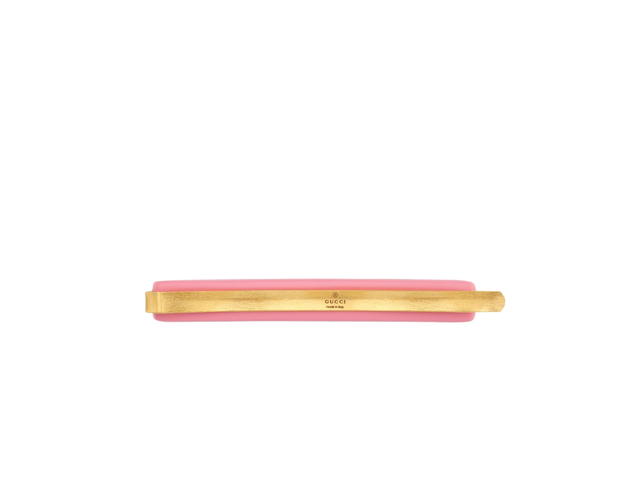 Gucci Gucci Hair Slide With Crystals In Pink Resin-Crystal Trim With Gold-toned Metal Base - view 2