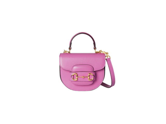 Gucci Gucci Horsebit 1955 Mini Top Handle Bag In Pink Leather With Light Gold-Toned Hardware - view 1