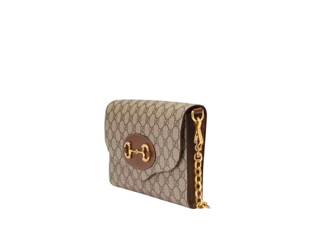 Gucci Gucci Horsebit 1955 Small Bag In GG Supreme Canvas With Gold-Tone Hardware Beige-Ebony - view 3