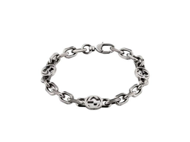 Gucci Gucci Interlocking G Bracelet In Sterling Silver With Aged Finish - view 1