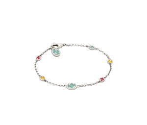 Buy Gucci Interlocking G Bracelet In Sterling Silver With Multicolour Enamel at Sasom – Authentic and Ready to Ship
