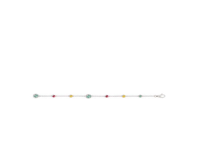 Gucci Gucci Interlocking G Bracelet In Sterling Silver With Multicolour Enamel - view 2