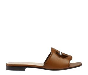 Buy Gucci Women's Interlocking G Cut-Out Slide Sandal In Cuir Leather With Interlocking G Cut-Out (W) at Sasom – Authentic and Ready to Ship