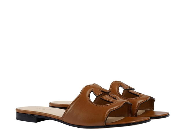 Gucci Gucci Women's Interlocking G Cut-Out Slide Sandal In Cuir Leather With Interlocking G Cut-Out (W) - view 2
