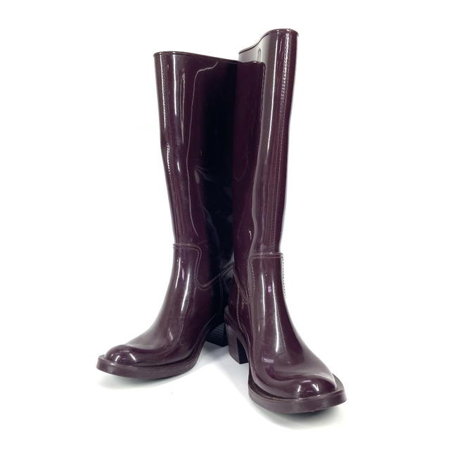 Gucci GUCCI Interlocking G GG logo Rain boots, long boots Rain shoes rubber purple - view 3