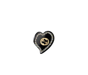 Buy Gucci Interlocking G Heart Hair Clip In Black Resin With Heart Crystal Trim With Yellow Interlocking G at Sasom – Authentic and Ready to Ship