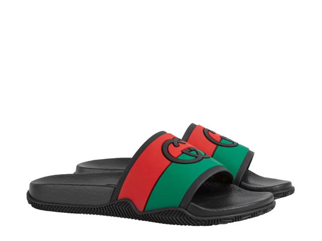 Gucci Gucci Interlocking G Slide Sandal Red Green Black - view 2