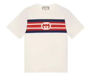 Buy Gucci Interlocking G Stripe Print T-Shirt Washed Off-White at Sasom – Authentic and Ready to Ship