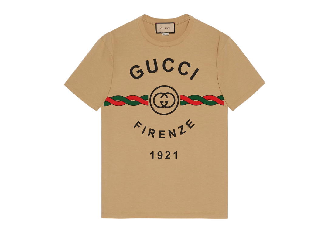 Gucci Gucci Interlocking G Torchon Cotton T-Shirt Camel