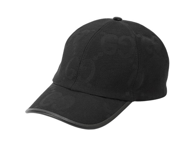 Gucci Gucci Jumbo GG Baseball Hat In Black Jumbo GG Canvas With Black Leather Trim - view 1