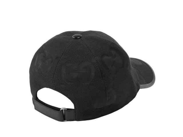 Gucci Gucci Jumbo GG Baseball Hat In Black Jumbo GG Canvas With Black Leather Trim - view 2