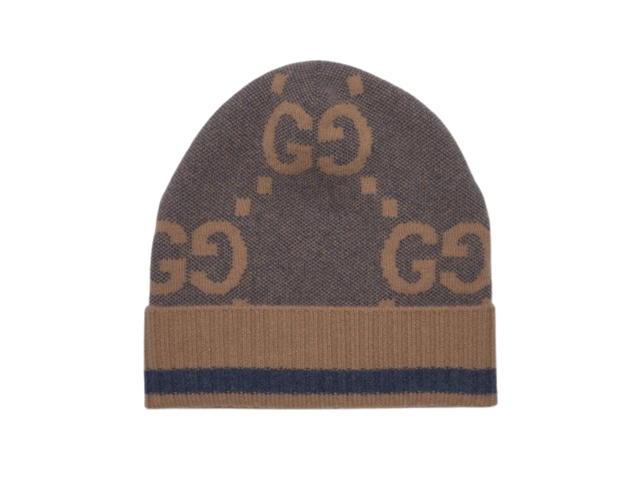 Gucci Gucci Knit Cashmere Hat In Beige Blue - view 1