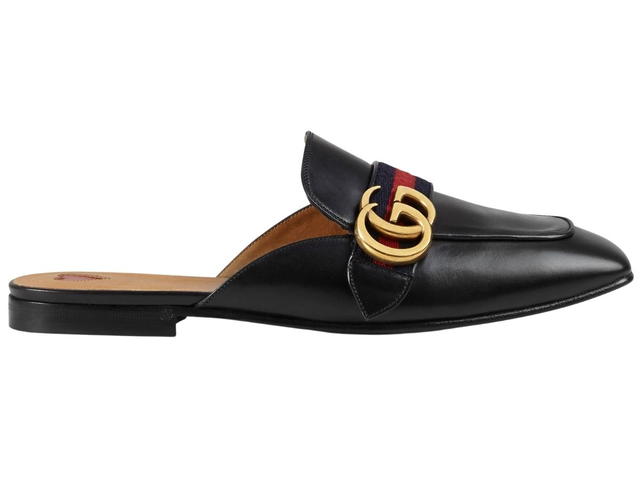 Gucci Gucci Ladies Black Leather Slippers - view 1