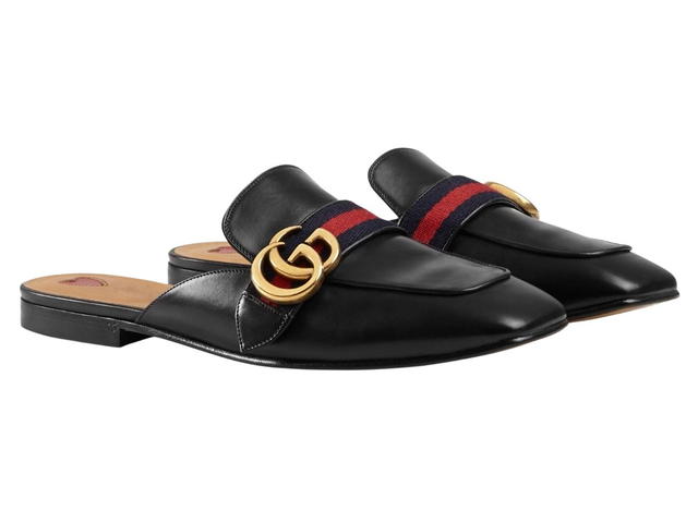 Gucci Gucci Ladies Black Leather Slippers - view 2
