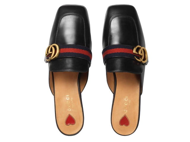 Gucci Gucci Ladies Black Leather Slippers - view 3
