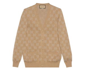 Buy Gucci Lame GG Jacquard Cardigan Camel and Beige at Sasom – Authentic and Ready to Ship