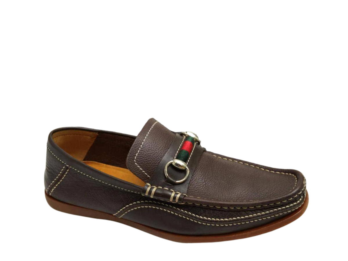 Gucci Gucci Leather Flats With Web Black