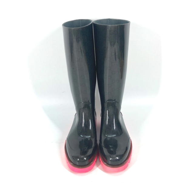 Gucci GUCCI Long Boots Bicolor Boots logo rain boots Rain shoes rubber Black/pink - view 3