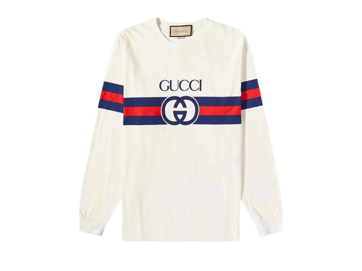Gucci Gucci Long Sleeve New Logo Tee White