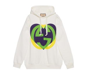 Buy Gucci Love Heart Hoodie With Interlocking G White at Sasom – Authentic and Ready to Ship